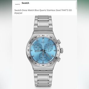 Swatch Dress Watch Blue Quartz Stainless Steel THAT'S SO PEACHY, unisex